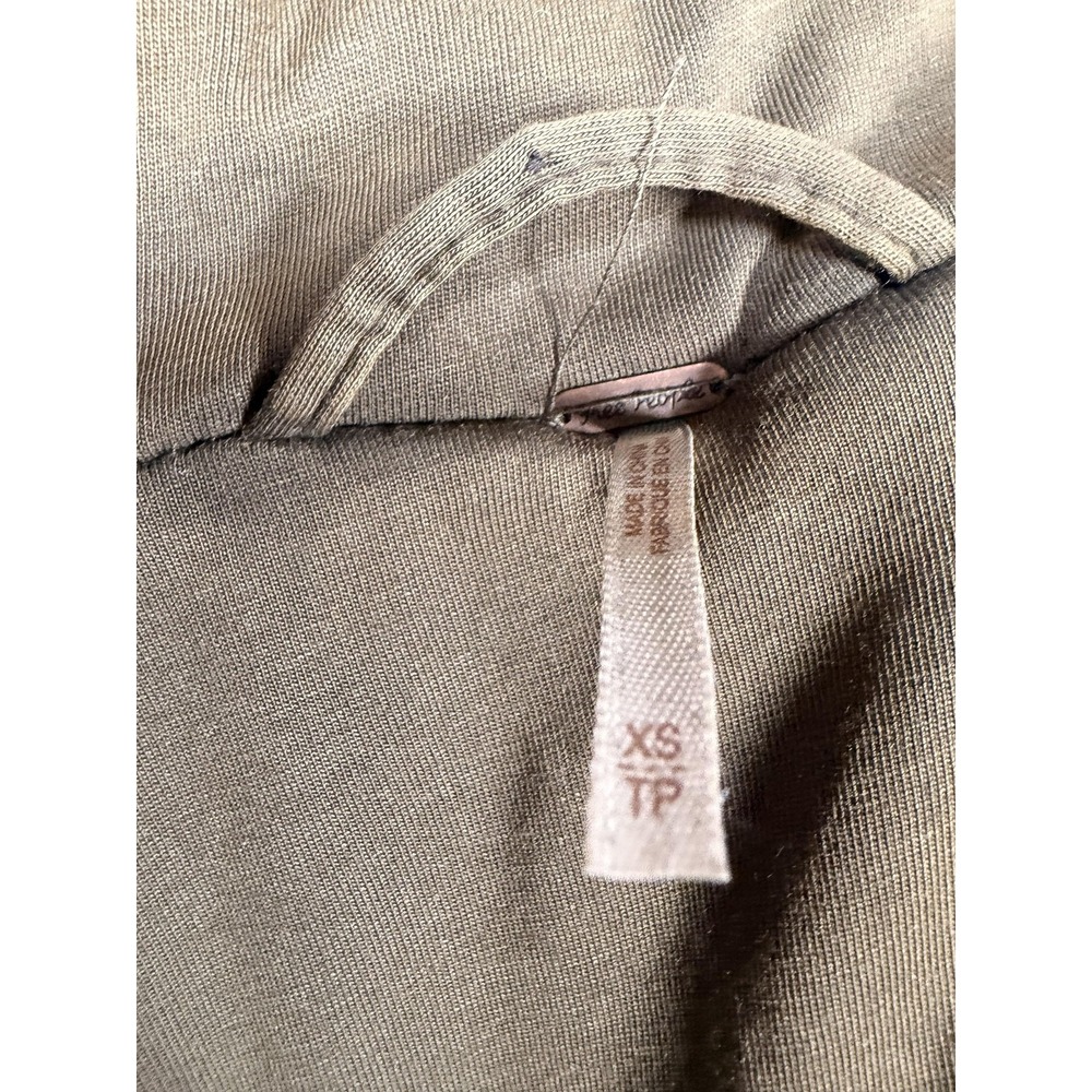 Free People Quilted Puffer Jacket Olive Green Double Breasted Oversized XS - Picture 12 of 15
